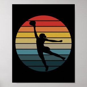 Poster Logotipo de basquete Vintage Wnba