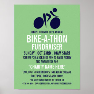 Poster Logotipo de bicicleta azul, evento de bicicleta de