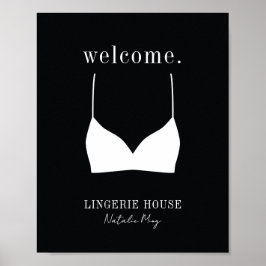 Poster Logotipo de Boutique de Lingerie Preta
