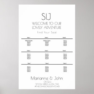 Poster Logotipo de Casamento Minimalista B& Branco Gráfic