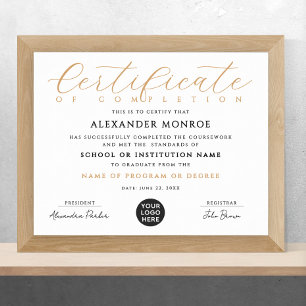 Poster Logotipo de Certificado Profissional Elegante Cali