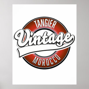 Poster Logotipo de colheita do Tangier Morocco