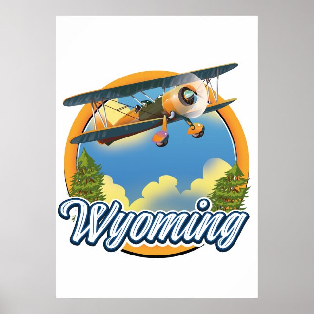 Poster logotipo de desenho animado de Wyoming (Frente)