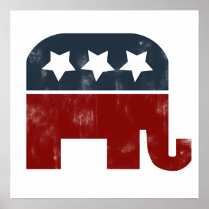 Póster Logotipo de elefante GOP