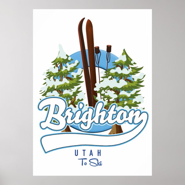 Poster logotipo de esqui de Brighton Utah (Frente)