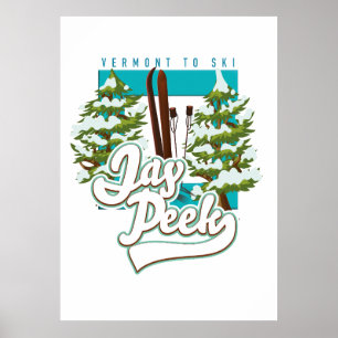Poster logótipo de esqui Jay Peek Vermont