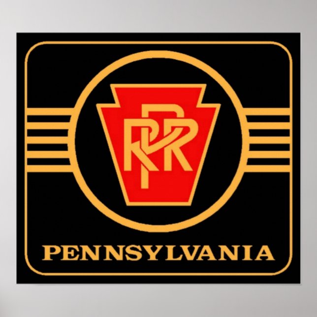 Póster Logotipo de estrada de ferro da Pensilvânia, Poste (Frente)