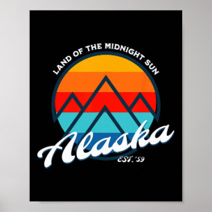 Poster Logotipo de Férias do Alasca Terra do Sol da Meia-