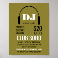 Logotipo de fones de ouvido, DJ, Anúncios de event