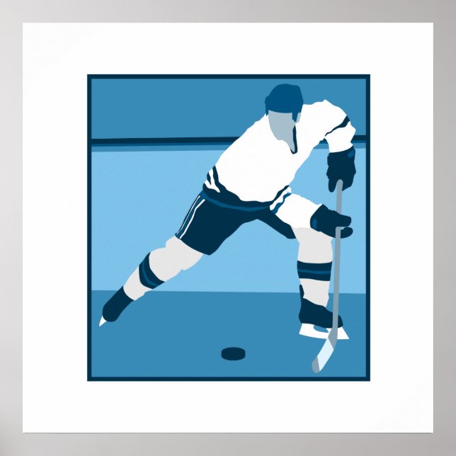 Poster Logotipo de Hockey Azul-Gelo (Frente)