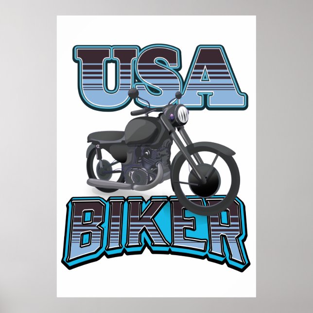 Poster logotipo de motociclista dos EUA (Frente)