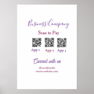 Poster Logotipo de negócios para pagar com código QR nas