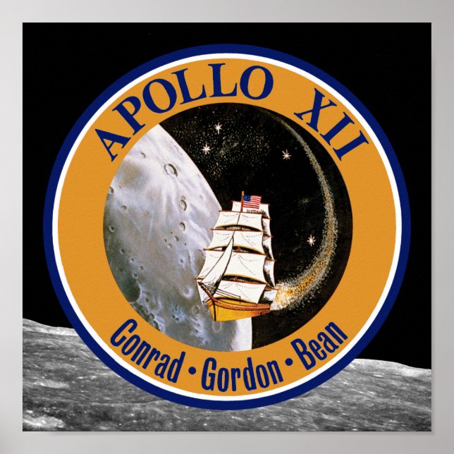 Póster Logotipo de patch de missão Apollo 12 (Frente)