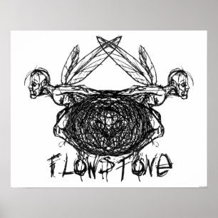 Poster Logotipo de pixações gráficas Fllowstone