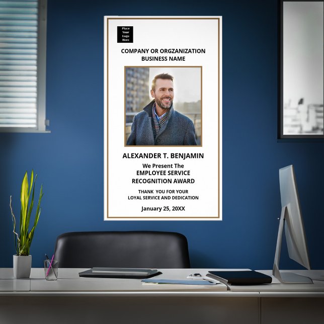 Poster Logotipo de Prêmios de Reconhecimento de Funcionár (Employee Recognition Awards Logo Personalize Poster for the deserving employee or staff. )