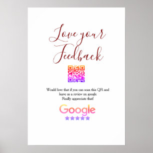 Poster logotipo de revisão de negócios do Google Scan QR 