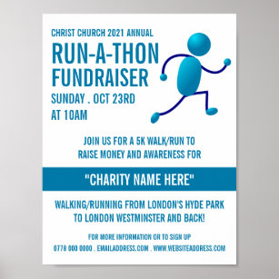 Poster Logotipo de Runner, evento de caridade Run-a-Thon