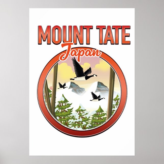Poster logotipo de viagem ao Monte Tate Japão (Frente)