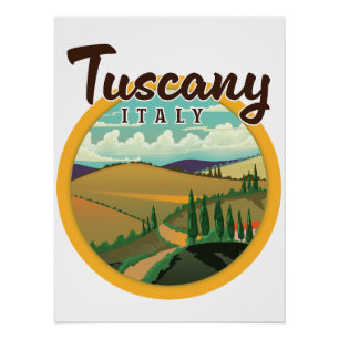 Póster logotipo de viagem da Toscana