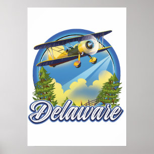 Poster logotipo de viagem de Delaware