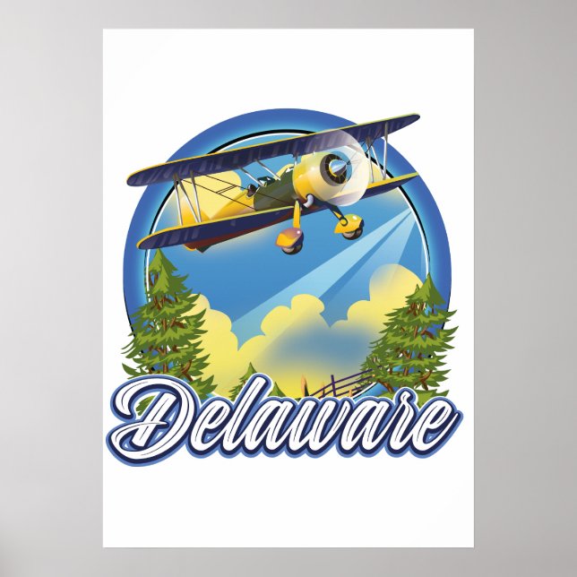 Poster logotipo de viagem de Delaware (Frente)