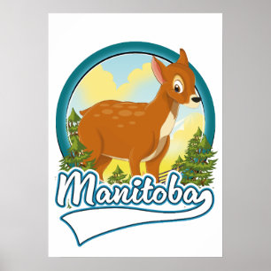 Poster logotipo de viagem de Manitoba Canadá