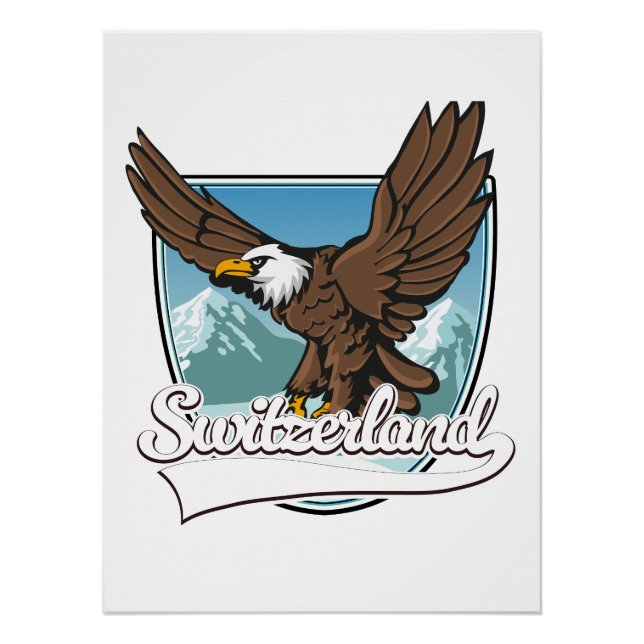 Póster Logotipo de Viagem de suiça (Frente)