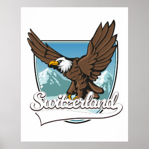 Poster Logotipo de Viagem de suiça