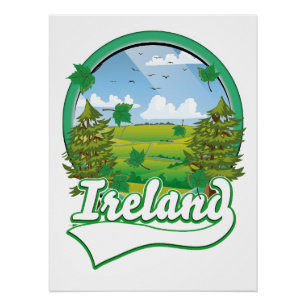 Póster logotipo de viagem Irlanda
