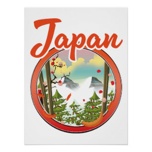 Póster logotipo de viagem Japão