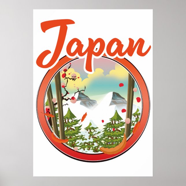 Poster logotipo de viagem Japão (Frente)