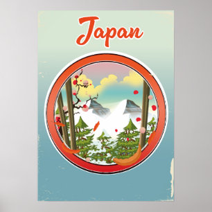 Poster logotipo de viagem Japão