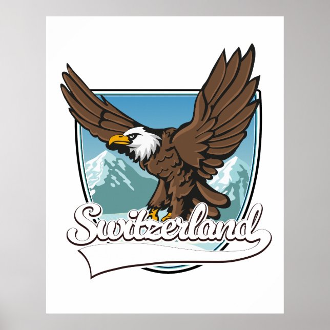 Poster Logotipo de Viagens Suíça (Frente)
