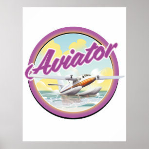 Poster Logotipo do avião de aviação