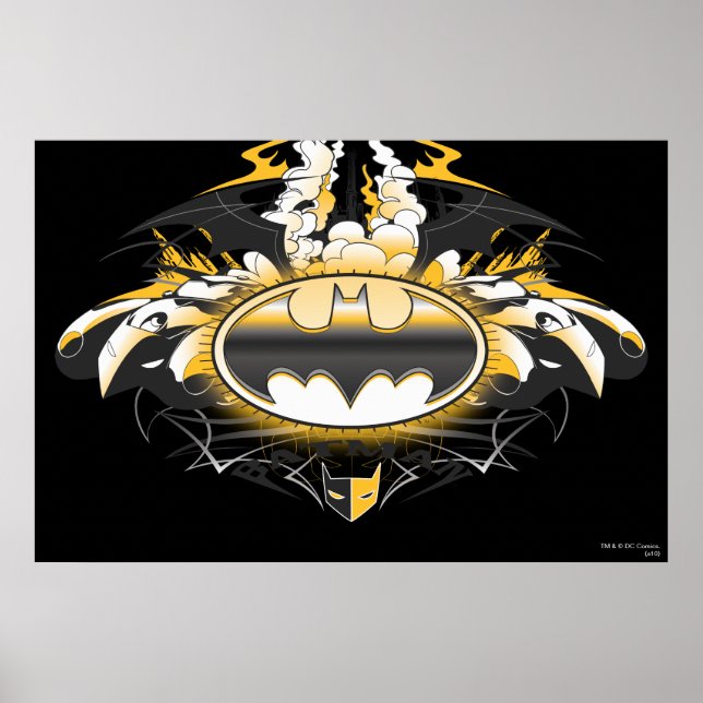 Póster Logotipo do Batman com Carros (Frente)