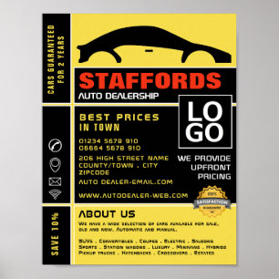 Poster Logotipo do carro, anúncio de alerta automático