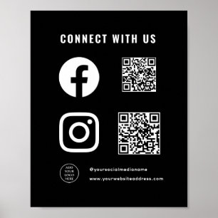 Poster Logotipo do Código QR Aqui Seguir Siga Conecte-se