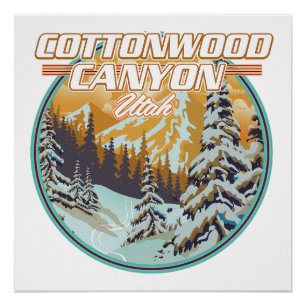 Póster logotipo do Cottonwood Canyon Utah