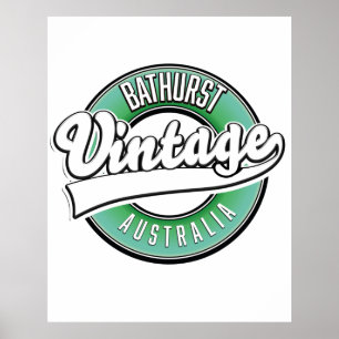 Poster logotipo do estilo de vintagem Bathurst australia