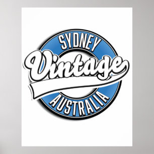 Poster logotipo do estilo Sydney Austrália Vintage