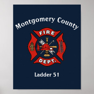 Poster Logotipo do Fire Department Personalizado