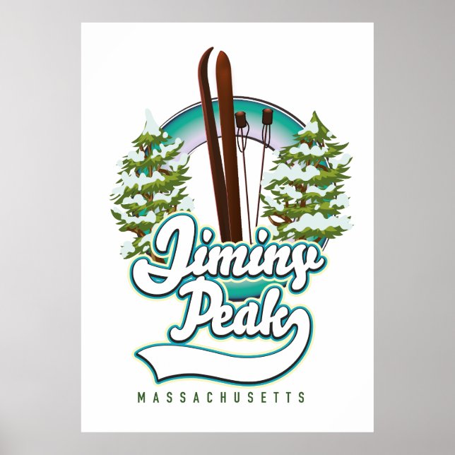 Poster logotipo do jiminy peak massachusetts ski (Frente)
