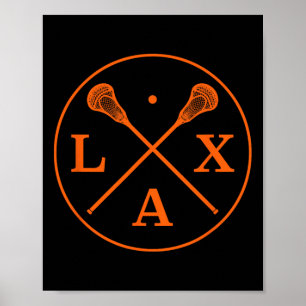 Poster Logotipo do Jogador de Lacrosse - Alça Laranja da