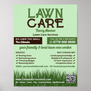 Poster Logotipo do Lawn Care, Serviços de assistência a i