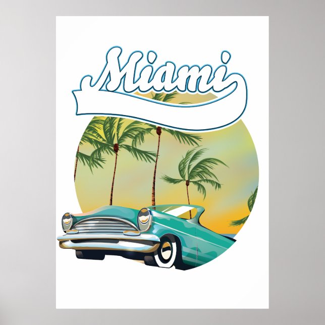 Poster Logotipo do Miami Sunset (Frente)