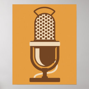 Poster Logotipo do microfone de fita