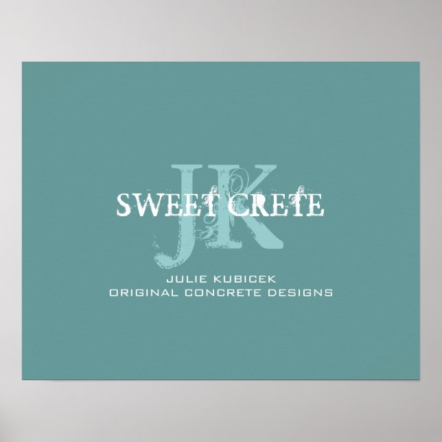 Póster Logotipo do Monograma do Compro Business do Blue W (Frente)