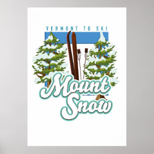 Poster Logotipo do Monte Snow Vermont Ski.
