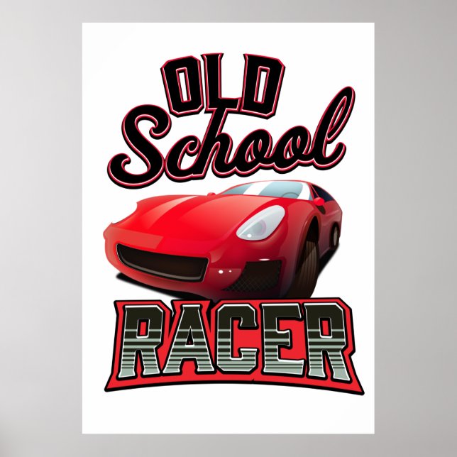 Poster Logotipo do Old School Racer (Frente)