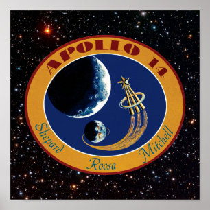 Póster Logotipo do Patch da Missão Apollo 14 da NASA